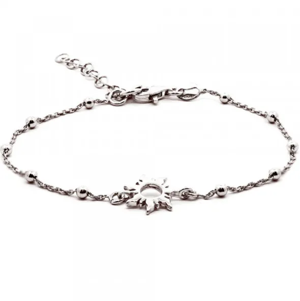 Pulsera Mountain de Plata con Cadena de Bolitas