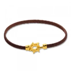 Pulsera Mountain Rígida Acero Cobre y Plata Dorada