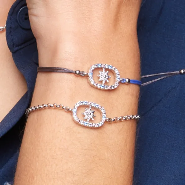 Pulsera Muka Macramé Plata y Circonitas Multicolor