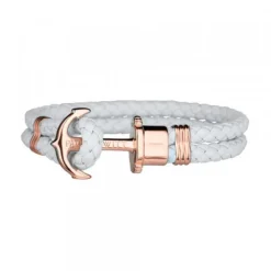 Pulsera Paul Hewitt de Cuero Gris y Acero Rosa