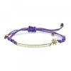 Pulsera Zubi Morada "Paula"de Plata Dorada