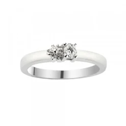 Sortija Eguzkilore Oro Blanco con Diamantes